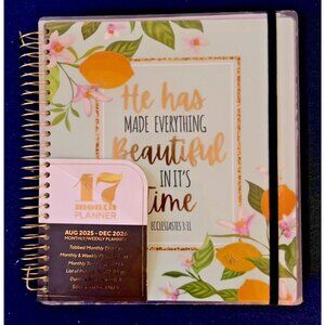 17 Month Planner LEMON He Has Aug 2025 - Dec 2026 Weekly Planning Note Page Gift